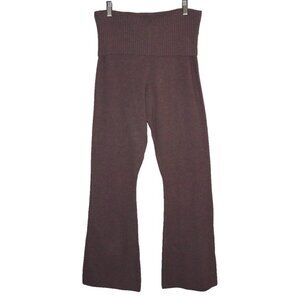 PINK ROSE brownish mauve color thick knit stretch leggings flair bottoms Women L